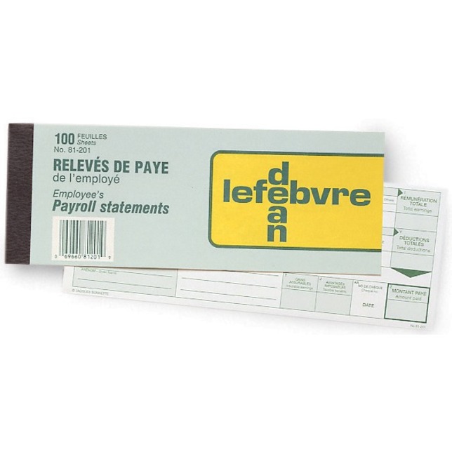 Image Dean/Lefebvre Payroll Statement